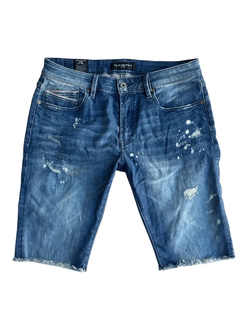 Cult of Individuality Rocker Denim Shorts – Paint Splatter – Men’s 34